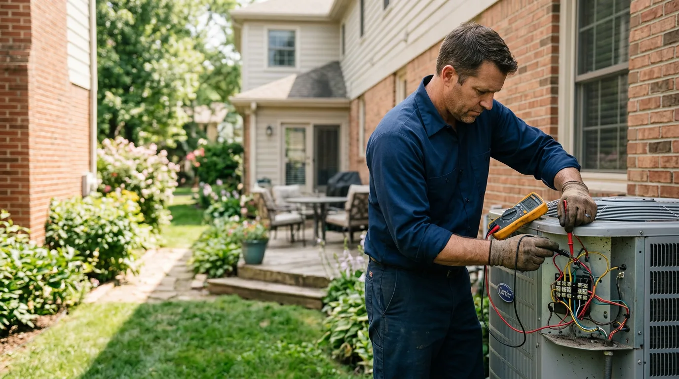 HVAC technician working near Caneadea, NY